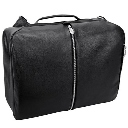MCKLEINUSA McKlein USA 18875 17 in. U Series East Side Leather 2-in-1 Laptop & Tablet Convertible Travel Backpack & Cross-Body; Black 18875